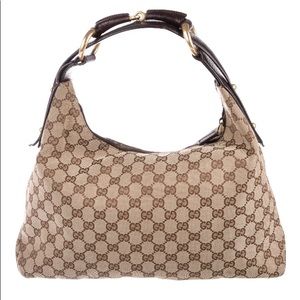 Gucci canvas horsebit hobo